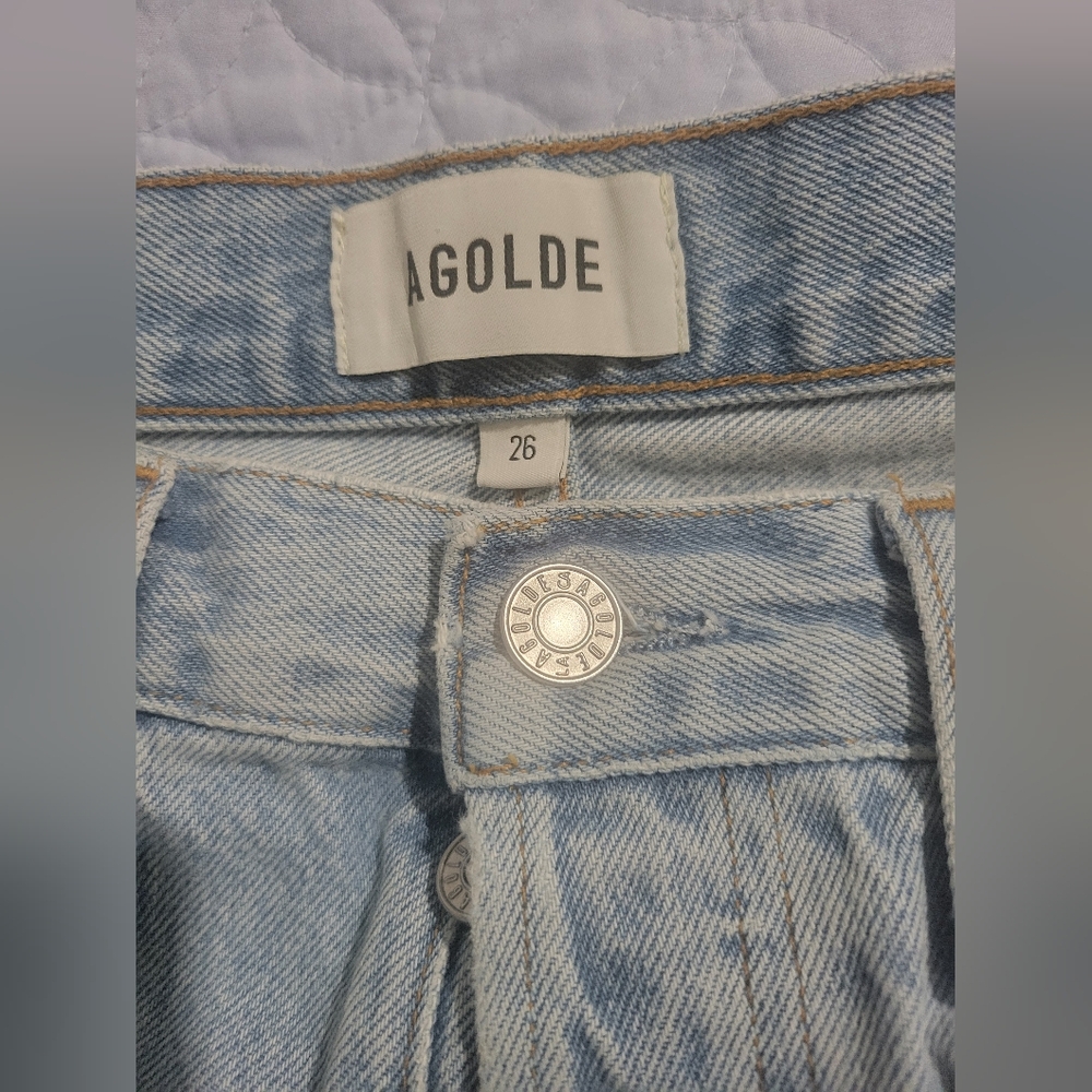 Agolde Light Blue 90's Crop - Picture 3 of 5